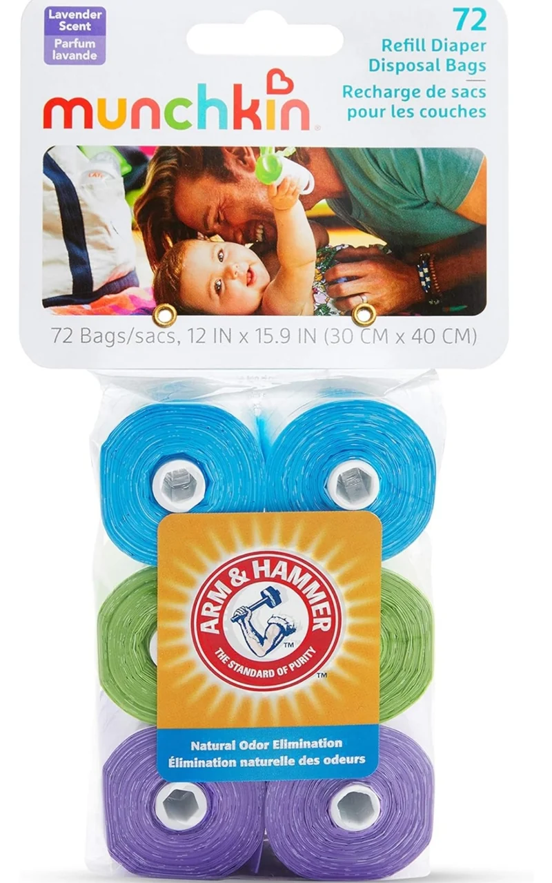 Munchkin Arm and Hammer Diaper Bag Refills - 6 Pack (72 Bags)