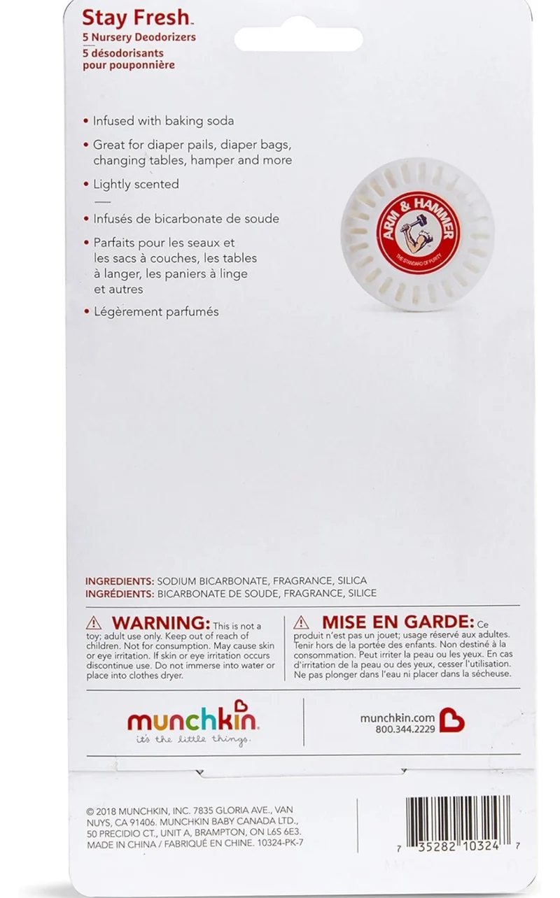 Munchkin Arm and Hammer Nursery Fresheners, Assorted Scents of Lavender or Citrus - 5CT