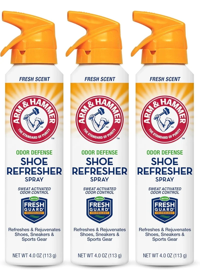 Arm and Hammer Shoe Refresher Spray, Multi-Purpose Odor Remover for All Types of Footwear 4oz (3 Pack)