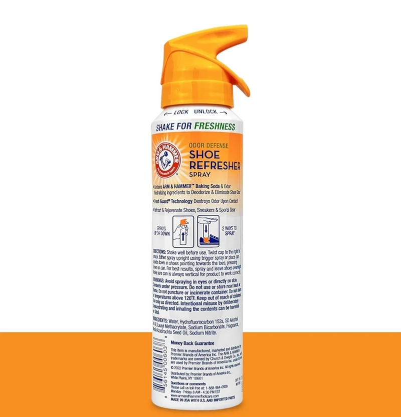 Arm and Hammer Shoe Refresher Spray, Multi-Purpose Odor Remover for All Types of Footwear 4oz (3 Pack)
