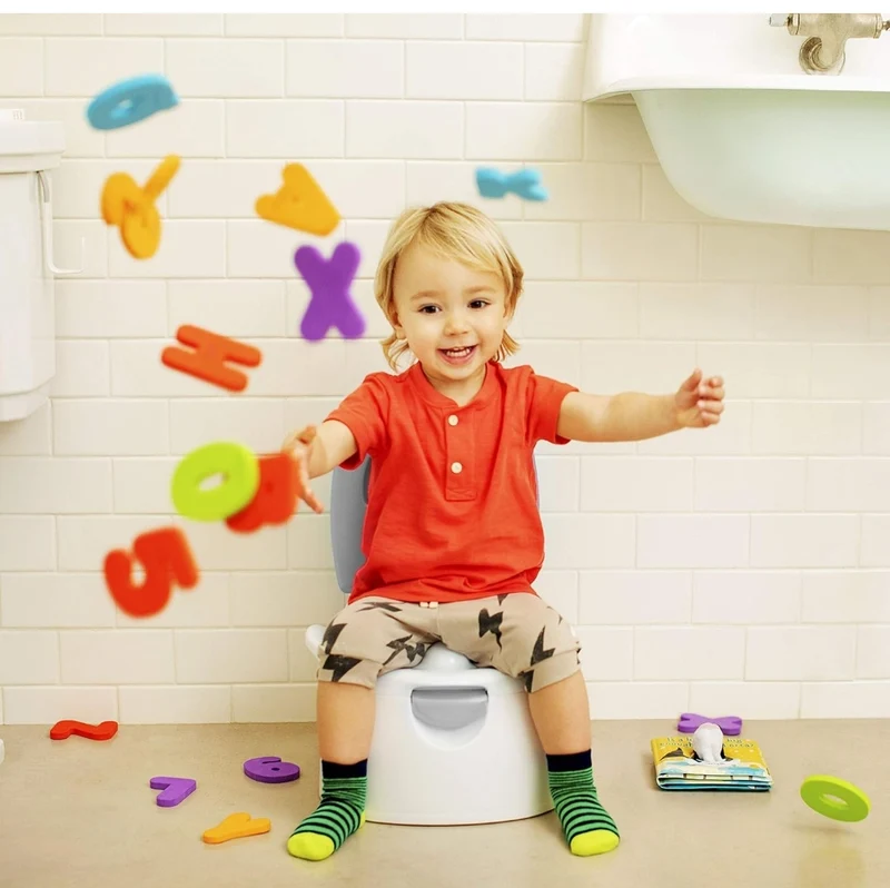 Munchkin Arm & Hammer Multi-Stage 3-in-1 Potty Seat, (Potty Chair, Trainer Ring and Step Stool) - Grey