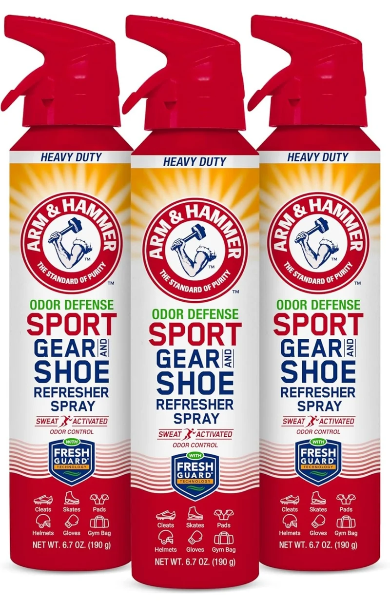 Arm & Hammer Sport Gear & Shoe Refresher Spray, Heavy Duty Odor Defense Deodorizer (6.7 oz) (3 Pack)