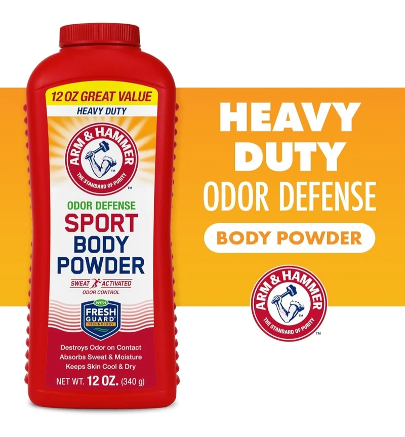 Arm & Hammer Sport Body Powder Talc Free, Aluminum Free Odor Defense w/ Baking Soda