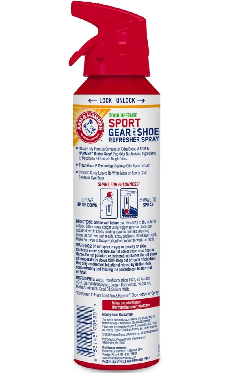 Arm & Hammer Sport Gear & Shoe Refresher Spray, Heavy Duty Odor Defense Deodorizer - (6.7 oz)