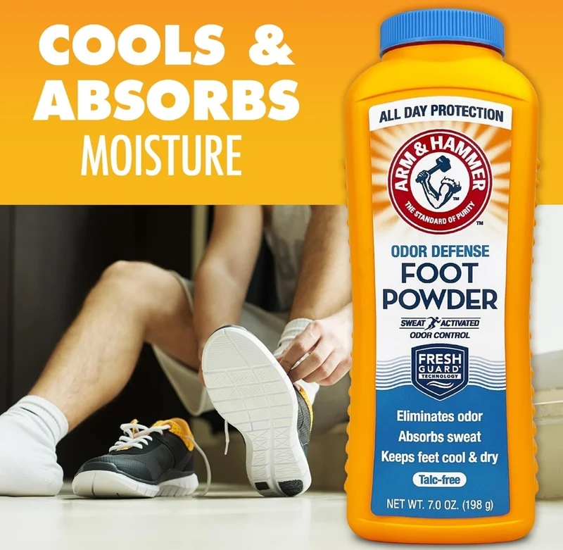 Arm & Hammer Foot Powder for Shoes & Feet, Talc-Free Odor & Moisture Control for Men & Women - 7oz (3 Pack)
