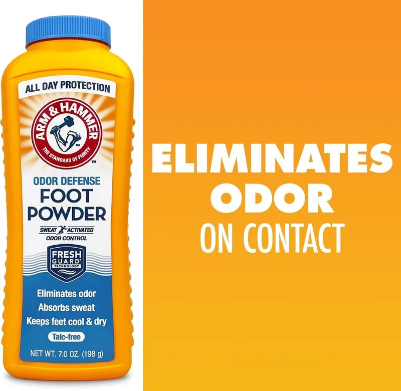 Arm & Hammer Foot Powder for Shoes & Feet, Talc-Free Odor & Moisture Control for Men & Women - 7 oz (1 Pack)