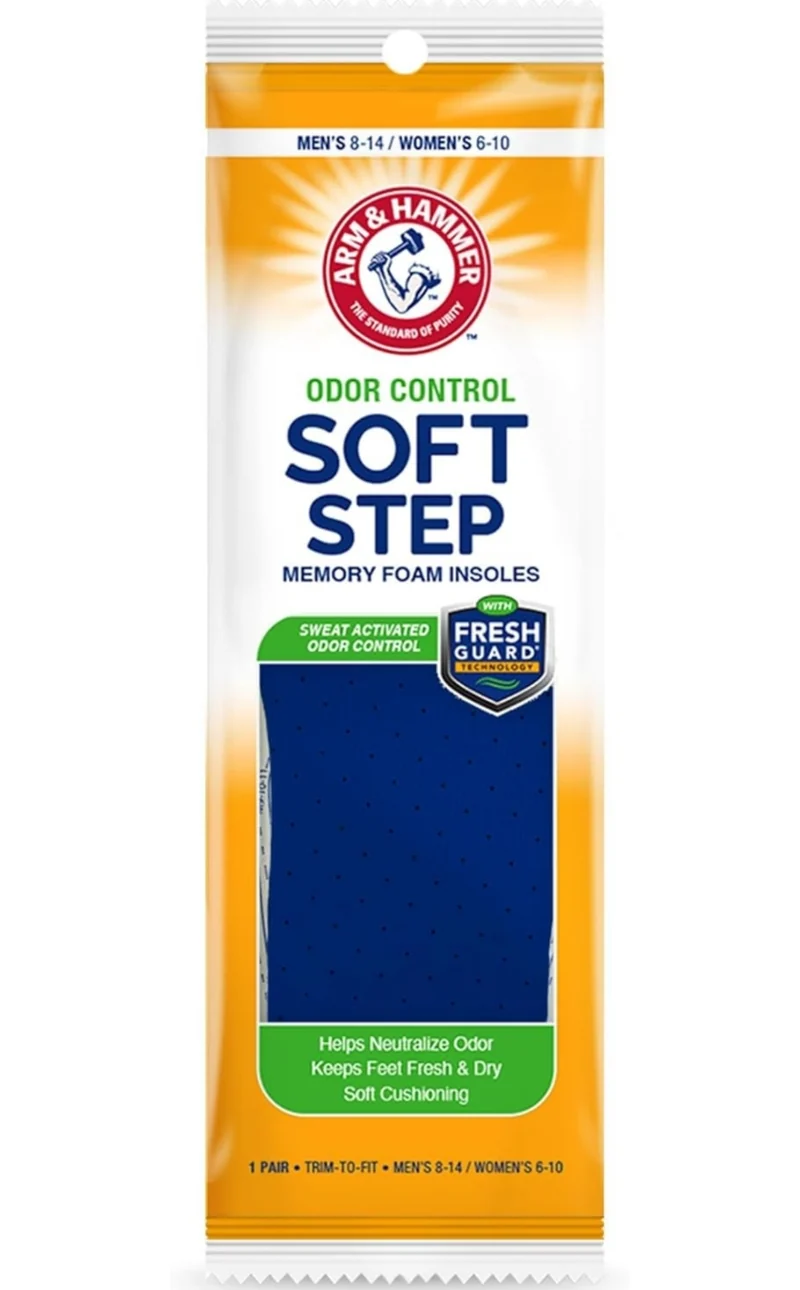 Arm & Hammer Odor Control Soft Step Insoles, Memory Foam Foot Insoles, Shoe Insoles - Pack of 6