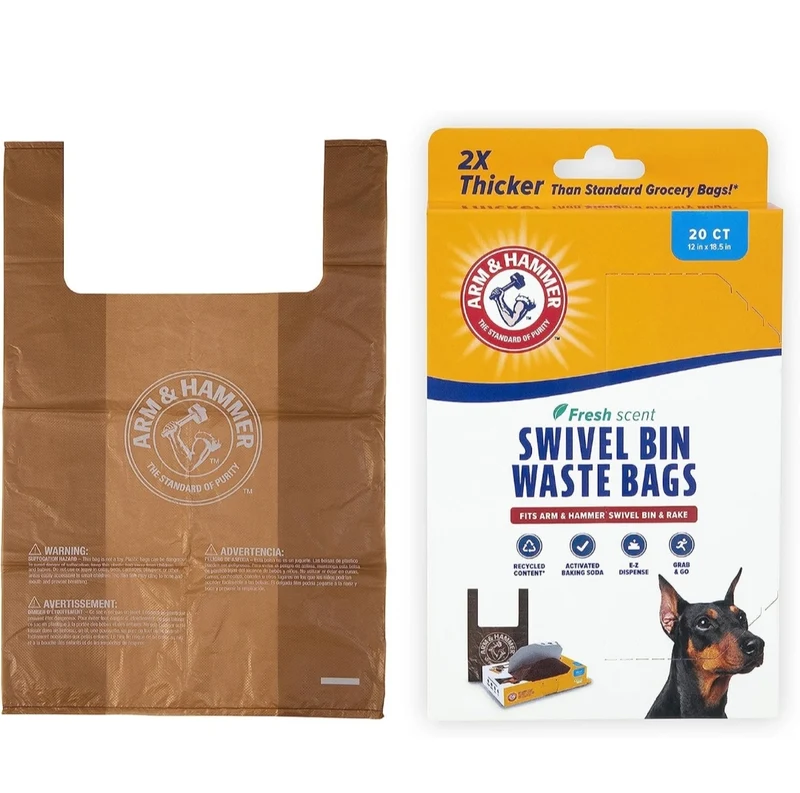 Arm & Hammer Heavy Duty Pet Waste Bags for Swivel Bin & Rake Dog Pooper Scooper - 20CT (Packaging May Vary)