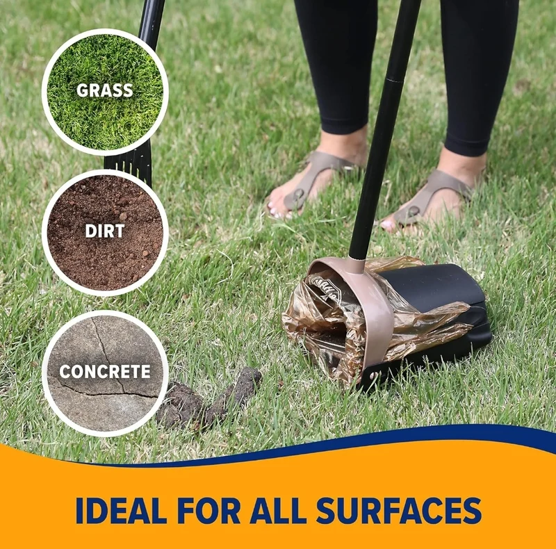 Arm & Hammer Dog Pooper Scooper Swivel Bin & Rake - Black (2 Heavy Duty Scented Waste Bags Included)
