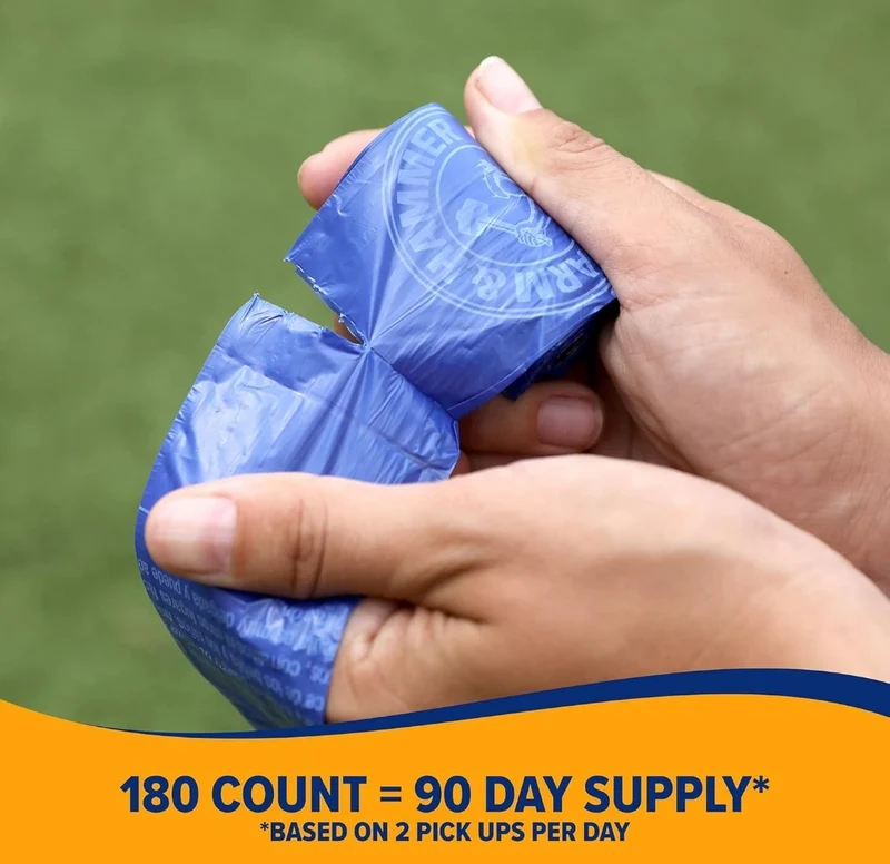 Arm & Hammer Easy-Tear Disposable Dog And Cat Waste Bags w/ Activated Baking Soda, 180CT 9 x 14"