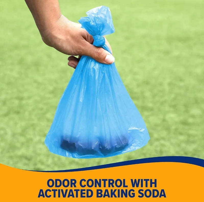 Arm & Hammer Durable Disposable Dog And Cat Waste Bags w/ Activated Baking Soda, 180CT 9 x 14"- Blue (Pack of 2)