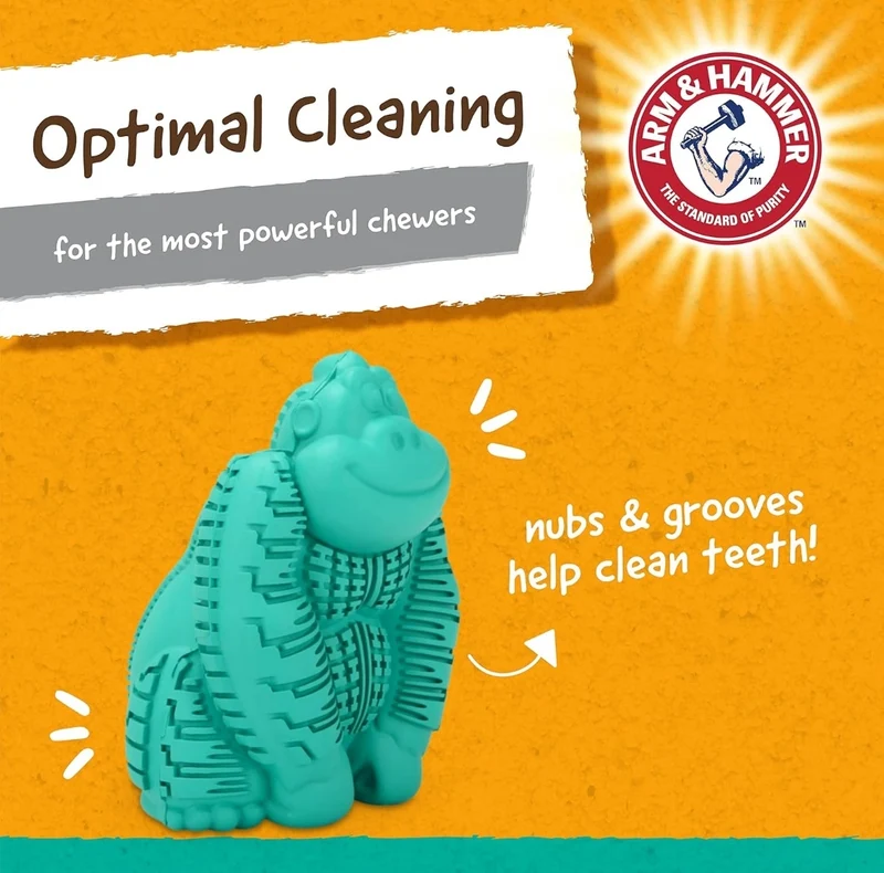 Arm & Hammer for Pets Super Treadz Gorilla Dental Chew Toy for Dogs - Plaque & Tartar Buildup Without Brushing