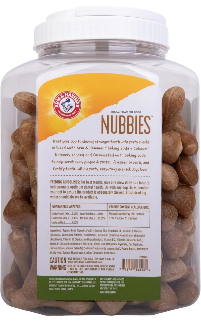 Arm & Hammer for Pets Nubbies Dental Treats for Dogs w/ Calcium 139CT (Packaging may vary)