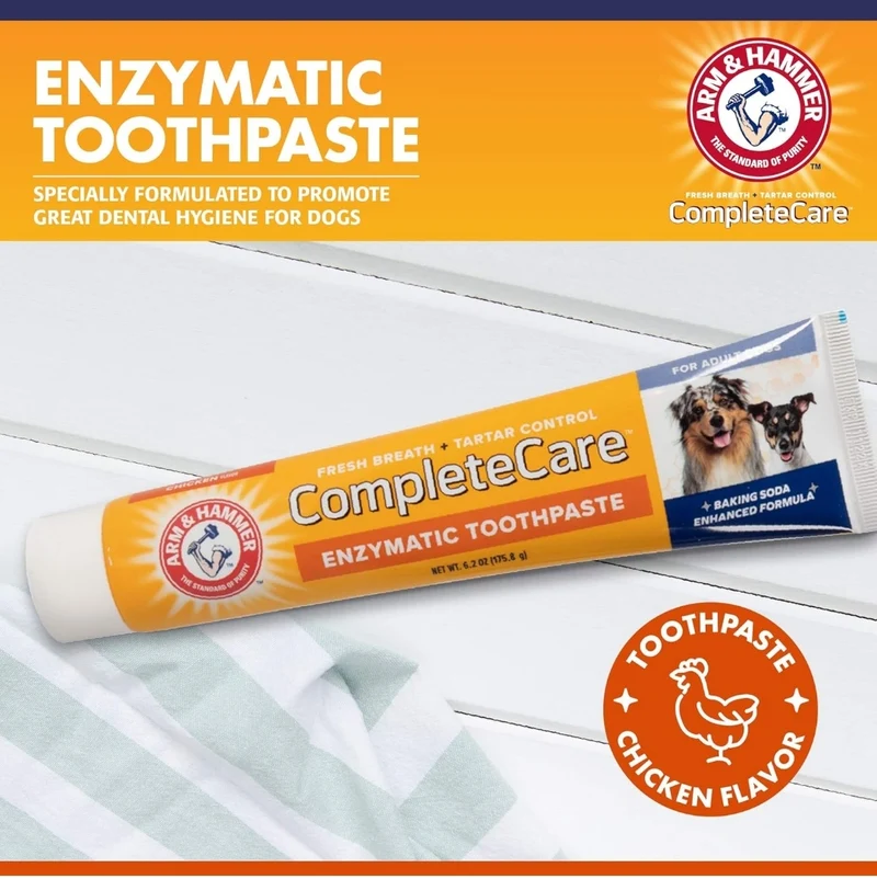 Arm & Hammer Complete Care Enzymatic Dog Toothpaste (6.2 oz) - For Puppies and Adult Dogs