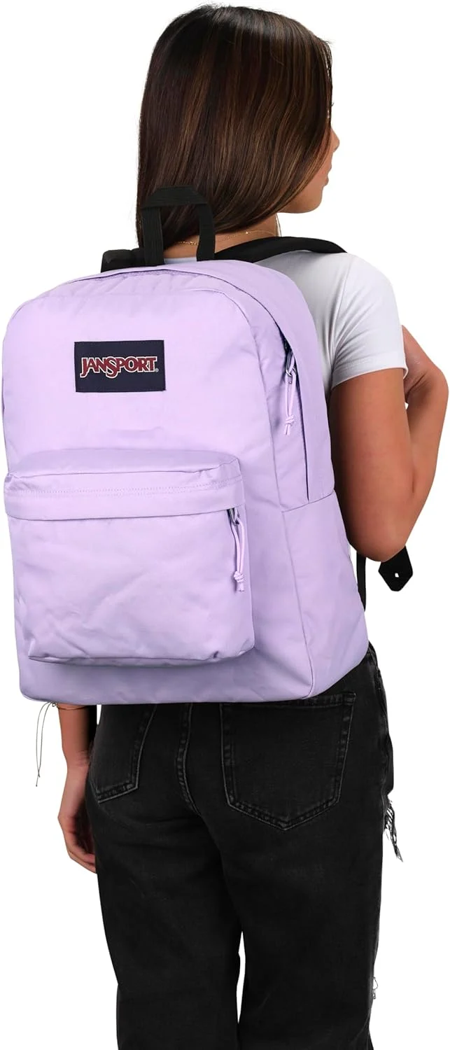 JanSport SuperBreak One Backpacks - Durable, Lightweight Bookbag with 1 Main Compartment, Front Utility Pocket with Built-in Organizer - Premium Backpack, Pastel Lilac