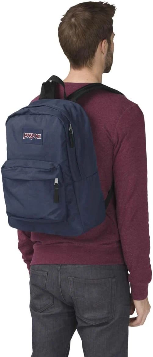JanSport SuperBreak One Backpack Navy - Durable, Lightweight Bag with 1 Main Compartment, Front Utility Pocket with Built-in Organizer - Premium Backpack