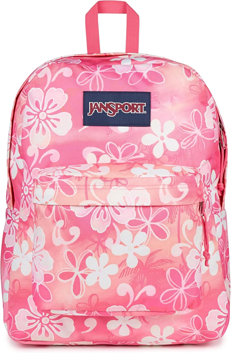 JanSport SuperBreak One Backpack - Durable, Lightweight Bag with 1 Main Compartment, Front Utility Pocket with Built-in Organizer, Premium Backpack, Hiblisscus