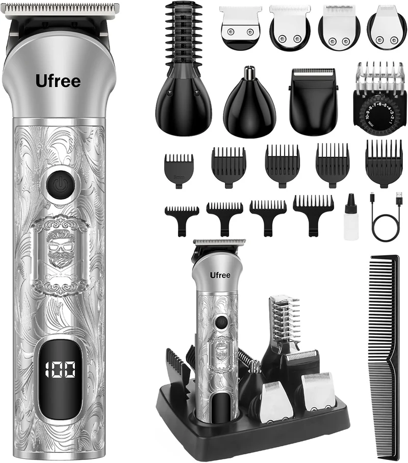 Beard Trimmer for Men, Electric Razor Shavers, Cordless Hair Clippers, 7 in 1 Beard Grooming Kit for Mustache, Body, Nose and Facial, Gifts for Men