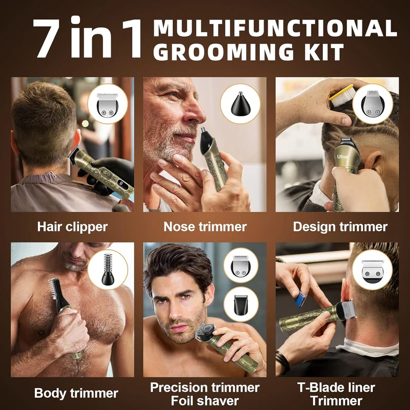 All in One Beard Trimmer for Men with Electric Foil Shavers Hair Trimmer, Barber Clippers Electric Razor, Professional Men Grooming Kit, Birthday Gifts for Him Men