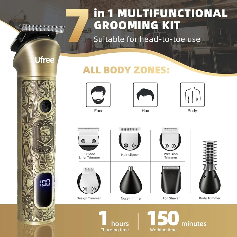 Beard Trimmer for Men, Foil Shaver Electric Razor, Shavers for Body Face Nose Ear, Cordless Hair Trimmer, Professional Hair Clippers, Mustache Grooming Kit Birthday Gifts for Men