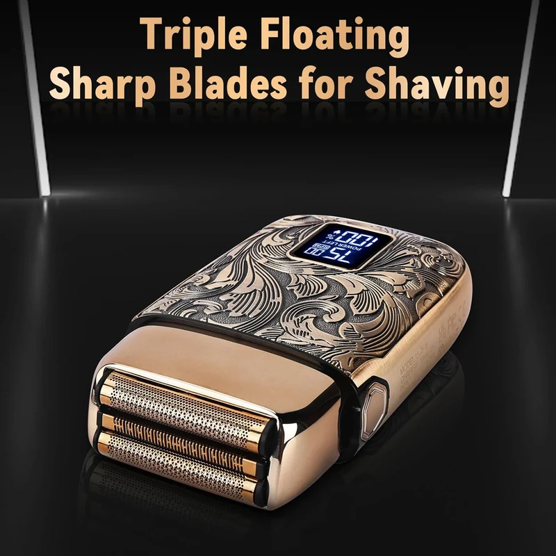 Beard Trimmer for Men, Foil Shaver Electric Razor, Shavers for Body Face Nose Ear, Cordless Hair Trimmer, Professional Hair Clippers, Mustache Grooming Kit Birthday Gifts for Men
