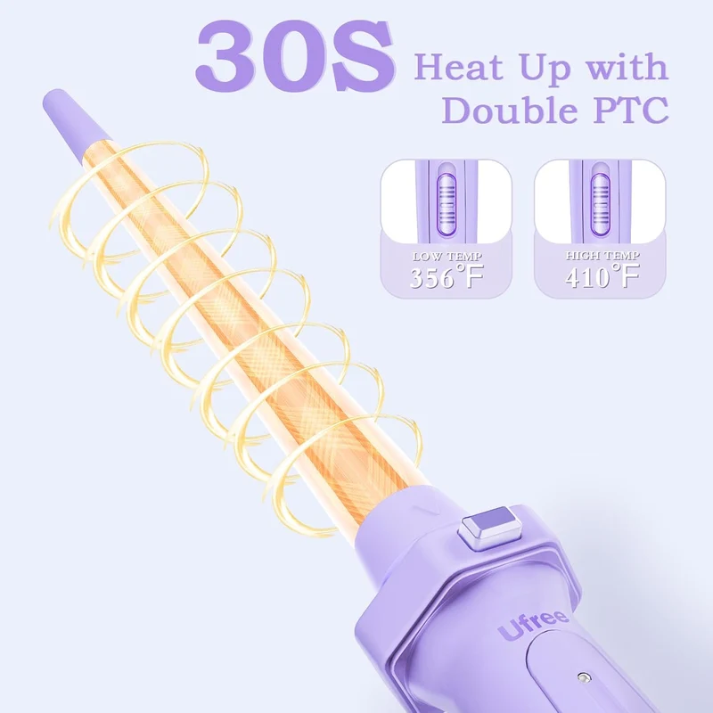 5 in 1 Curling Iron with Interchangeable Ceramic Barrels (0.35"-1.25"), Curling Wand Set with Flat Iron Hair Straightener, Instant Heat Up, Dual Voltage Hair Curler