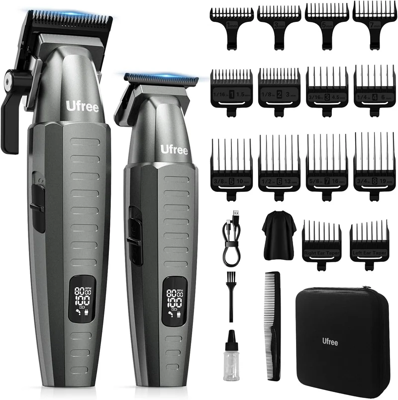 Professional Hair Clippers for Men, Clippers and Trimmers Set, Barber Clippers, Electric Beard Trimmer with Barber Bag, Gifts for Men