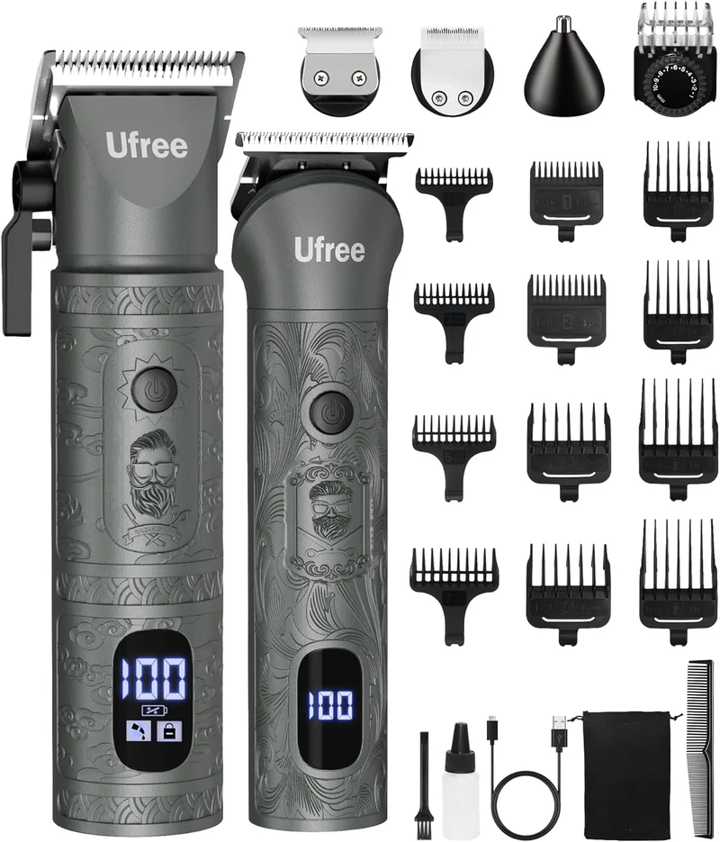 Beard Trimmer for Men Professional with Hair Clippers, Barber Clippers and Trimmers Set, Electric Razor Shavers for Men, Cordless Mens Grooming Kit for Nose, Ear, Face, Hair, Gifts