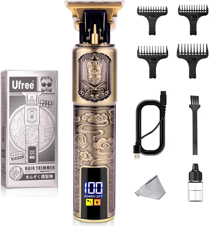 Professional Beard Trimmer for Men, Zero Gapped T-Blade Hair Clipper & Mustache Trimmer Kit with LCD Display, Precision Edgers for Haircut & Grooming, Barber-Grade Electric Shaver, Gifts for Men