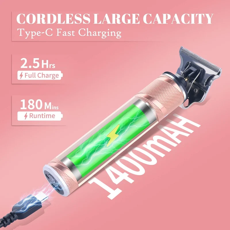 Hair Trimmer for Women, Bikini Trimmer Electric Razors Shaver for Women Grooming, Waterproof Hair Clippers Hair Cutting Kit, Gifts for Women (Rose Gold)