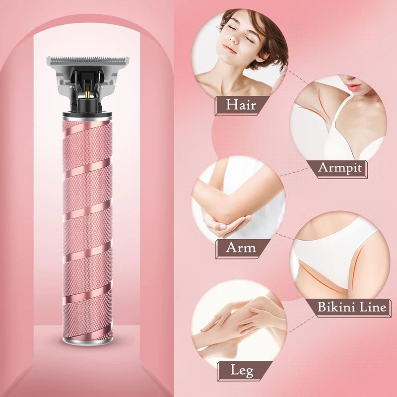 Hair Trimmer for Women, Bikini Trimmer Electric Razors Shaver for Women Grooming, Waterproof Hair Clippers Hair Cutting Kit, Gifts for Women (Rose Gold)