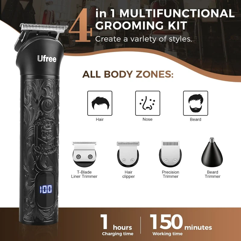Beard Trimmer for Men, Foil Shaver Electric Razor, Shavers for Body Face Nose Ear, Cordless Hair Trimmer, Professional Hair Clippers, Mustache Grooming Kit Birthday Gifts for Men