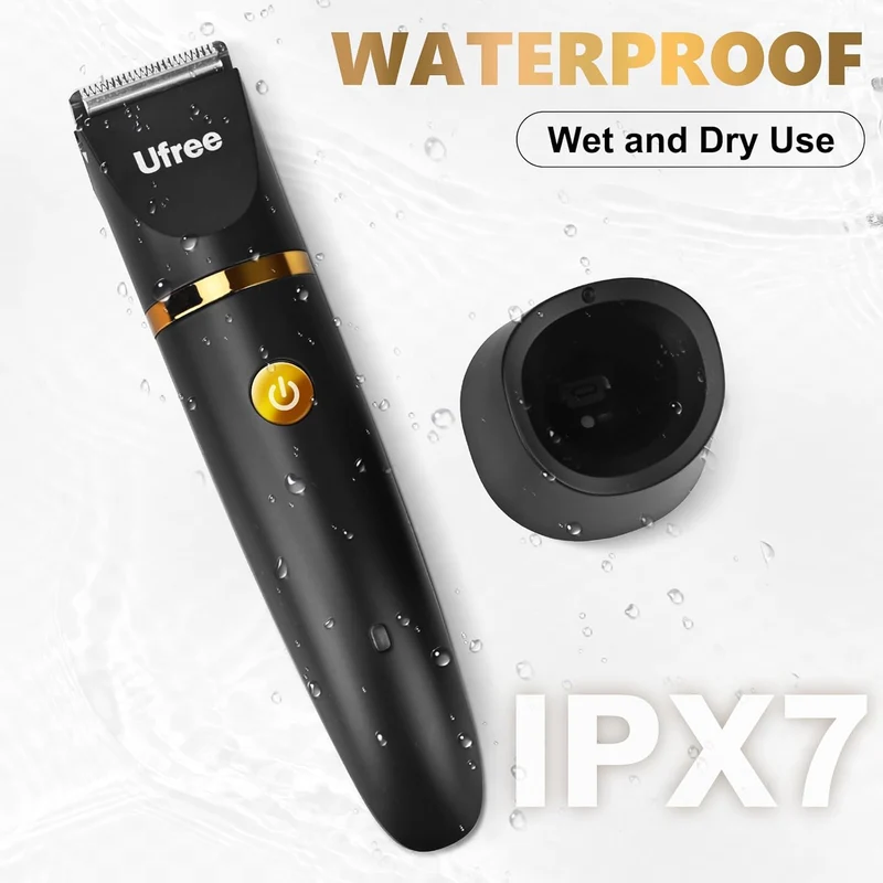 Body Hair Trimmer for Men, Manscape Ball Pubic Hair Trimmer, 3 in 1 Body Grooming Kit for Groin, Waterproof Body Electric Shaver Razor, Grooming for Face and Body, Gifts for Men, Black