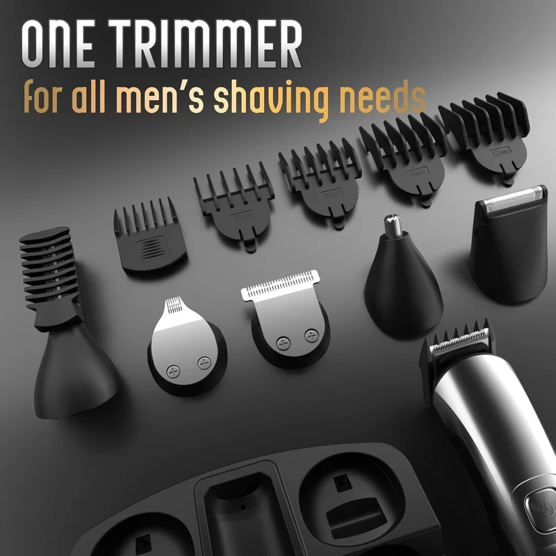 Beard Trimmer for Men, Waterproof Electric Razor for Nose, Body, Face & Mustache, Cordless Hair Clippers Shavers Grooming Kit, Gifts for Men Husband Father