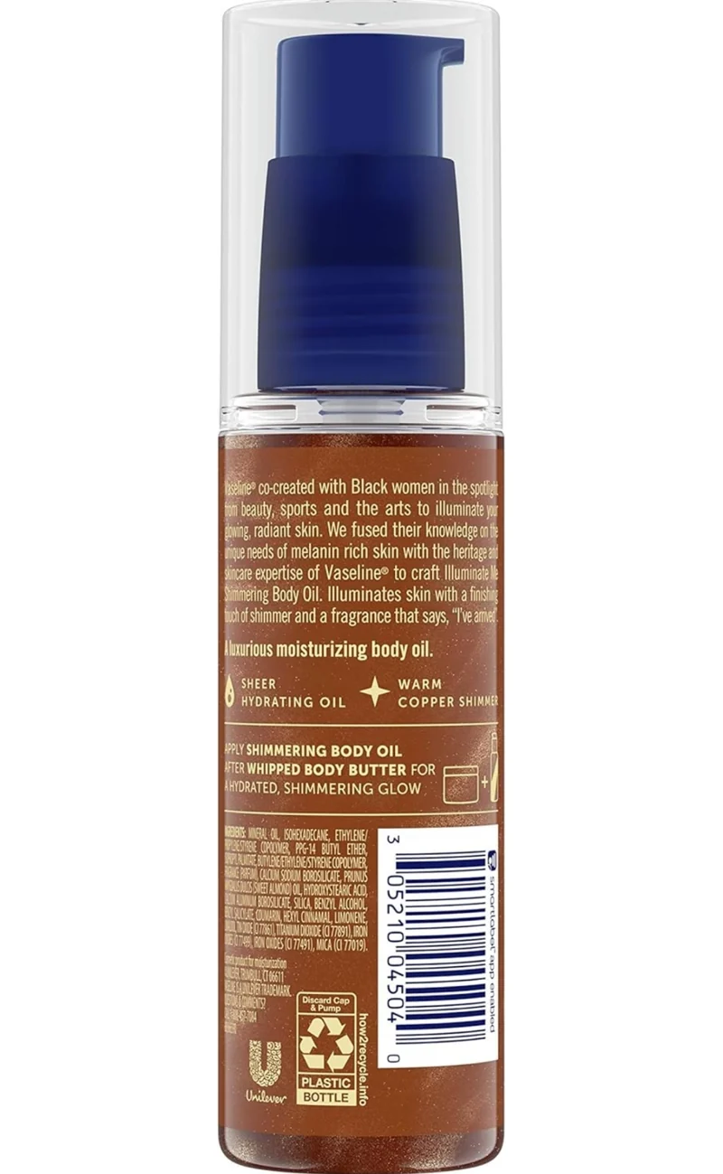 Vaseline Illuminate Me Shimmering Body Oil Created for Glowing Skin 3.3 oz (2 PCS)