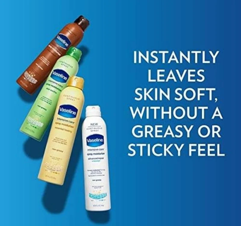 Vaseline Aloe Soothe Spray 2-Pack – Non-Greasy, Fast-Absorbing All-Over Soothing Moisturizer for Dry Skin, 6.5 Oz Ea