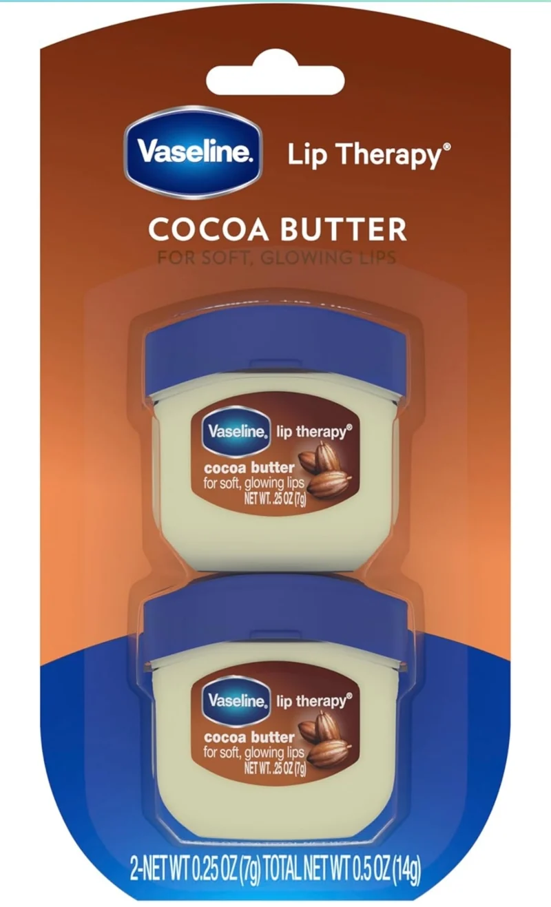 Vaseline Lip Therapy Lip Balm Mini 2 Pack Cocoa Butter For Dry Cracked Skin 0.25 oz