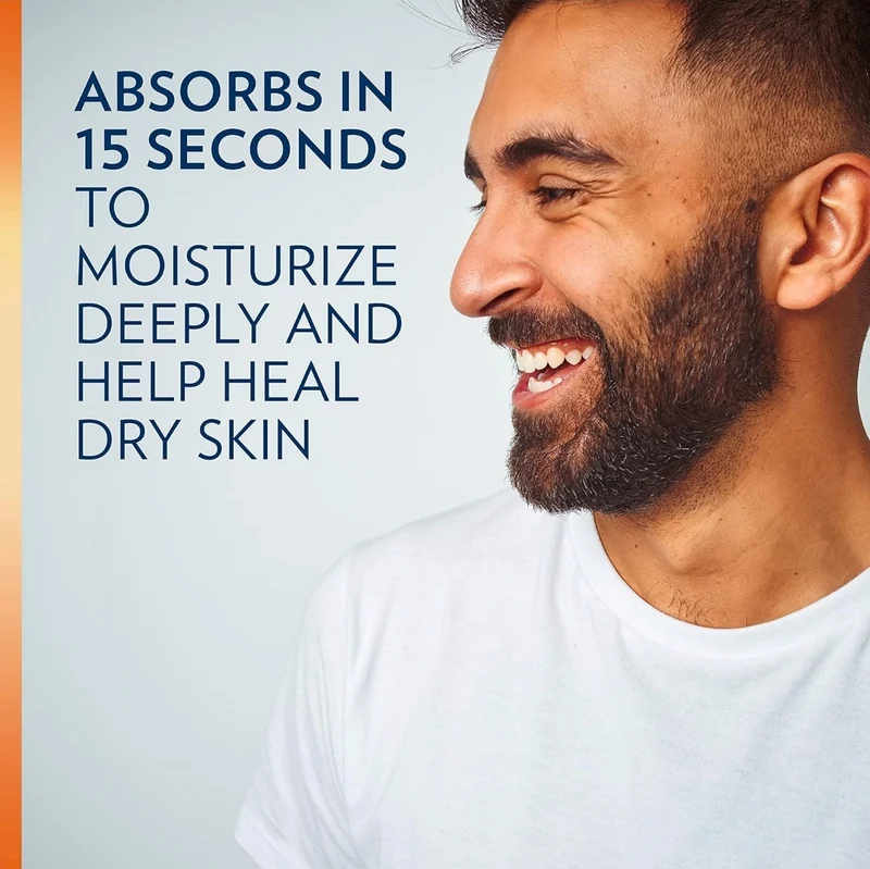Vaseline Men Fast Absorbing 3-in-1 Face, Hands & Body Lotion for Men, 4 pack For Dry Skin,Absorbs in Just 15 Seconds for Moisturized Skin 20.3 Oz