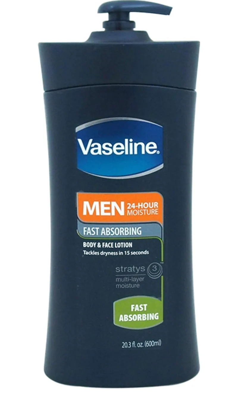 Vaseline Men Healing Moisture Body Lotion, Fast Absorbing, 20.3 oz