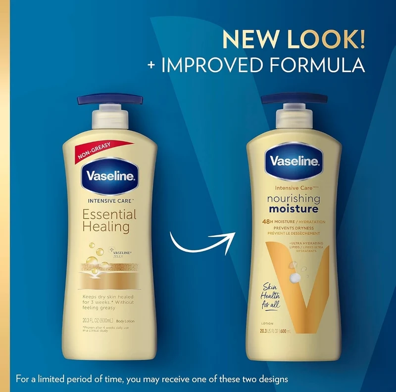 Vaseline Intensive Care Nourishing Moisture Body Lotion for Dry Skin, Made with Ultra-Hydrating Lipids + Pure Oat Extract for Nourished, Healthy-Looking Skin 20.3 oz