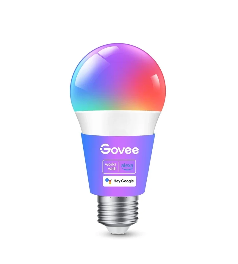 Govee Smart Light Bulbs, Color Changing Light Bulb, Works with Alexa and Google Assistant, 16 Million Colors RGBWW, WiFi & Bluetooth LED Light Bulbs, Music Sync, A19, 800 Lumens, 1 Pack