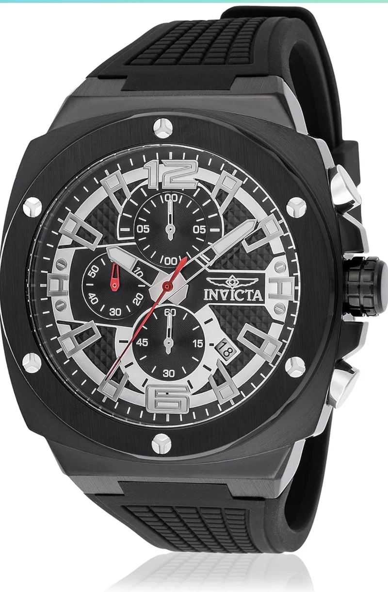 INVICTA Racing Men 47mm Stainless Steel Black + Steel Black dial VD57 Quartz