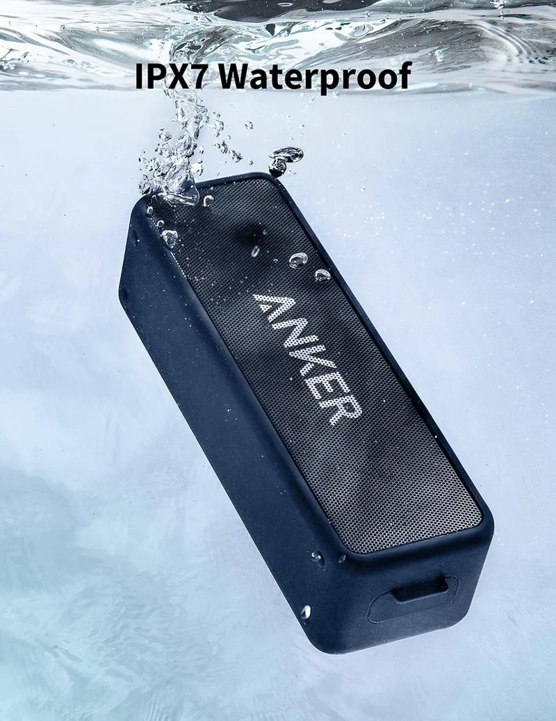 Anker Soundcore 2, 12W Dual-Driver, Portable Bluetooth Speakers for Daily Use, and Wireless, Extended Battery Life, 24-Hour Playtime, IPX7 Water Resistant, Built in Mic, 66 ft Bluetooth Range- Blue