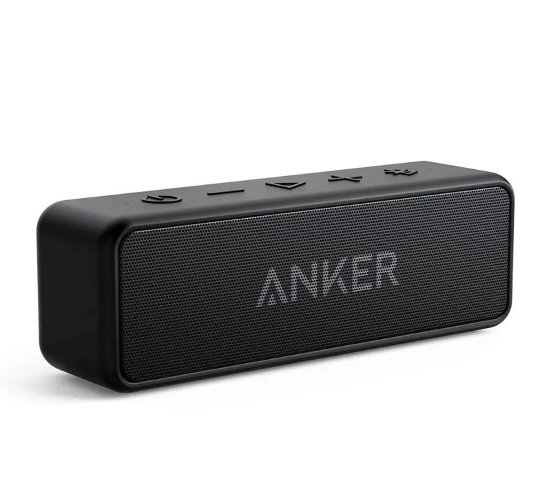 Anker Soundcore 2 Portable Bluetooth Speaker with Stereo Sound, Bluetooth 5, Bassup, IPX7 Waterproof, 24-Hour Playtime, Wireless Stereo Pairing, Speaker for Home, Outdoors, Travel