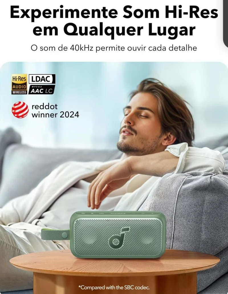 Soundcore Motion 300 by Anker, Bluetooth Speaker, Wireless Hi-Res Portable Speaker, IPX7 Waterproof, BassUp, Bluetooth 5.3, 30W Stereo Sound, 13H Playtime for Home, Shower, Outdoor, and Travel - Green