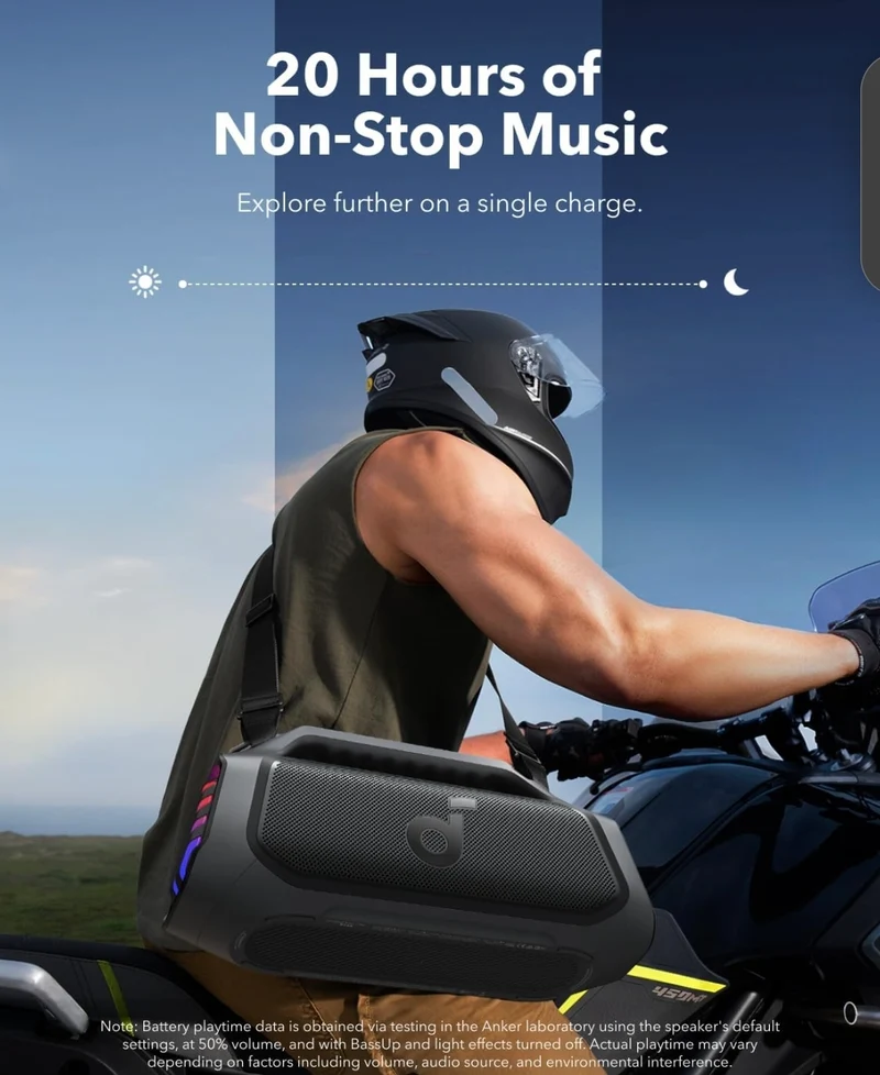 Soundcore Boom 2 Plus By Anker, Outdoor Speaker, 140W, 2+2 Channel, BassUp 2.0, 20H Playtime, Fast Charge, IPX7 Waterproof, RGB Lights, Power Bank, Bluetooth 5.3, Portable for Outdoors, Camping, Beach