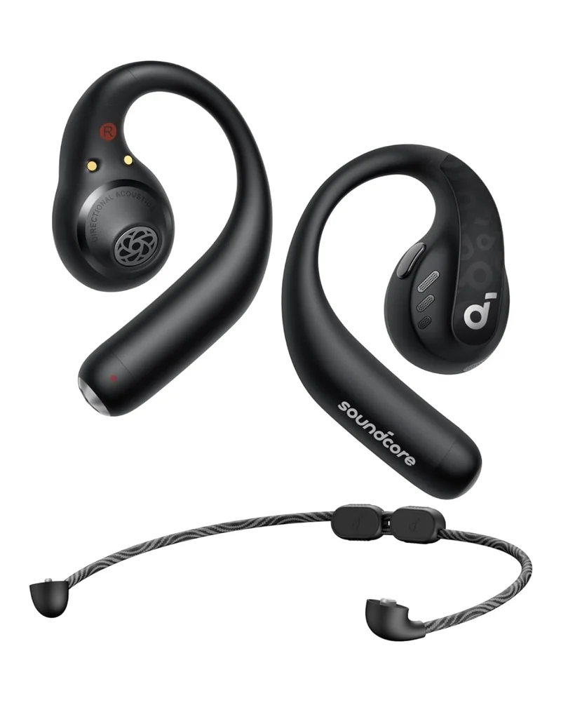 Soundcore by Anker AeroFit Pro Open-Ear Headphones, Ultra Comfort, Secure Fit, Ergonomic Design, Rich Sound with LDAC, Bluetooth 5.3, IP55 Water-Resistant, 46H Playtime, App Control, Wireless Earbuds