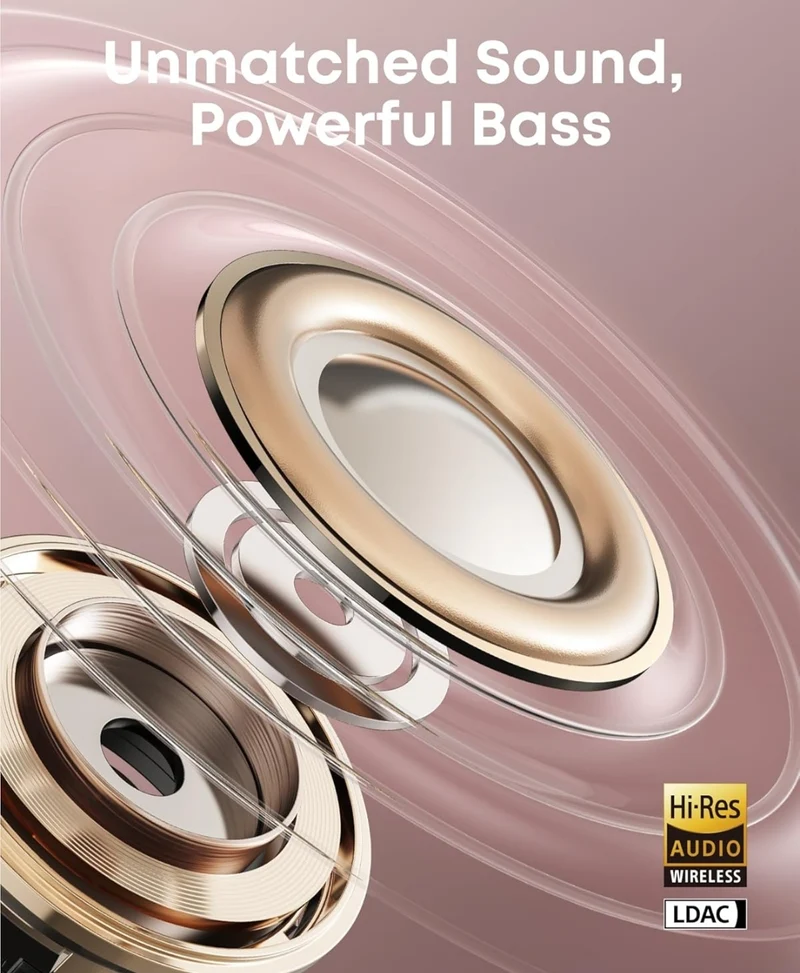 Soundcore AeroClip by Anker, Open-Ear Earbuds, Clip-On Headphones, Adaptive Comfort, Clear Calls with 4 Mics and AI, Stable Fit, 12mm Drivers for Powerful Bass, Hi-Res, Open-Ring Design