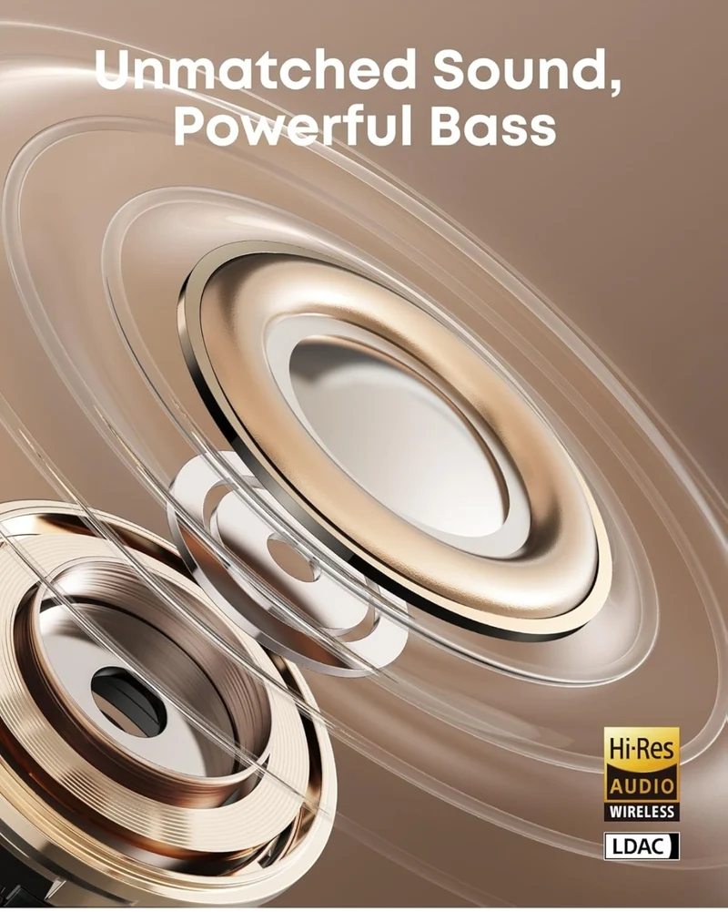 Soundcore AeroClip by Anker, Open-Ear Earbuds, Clip-On Headphones, Adaptive Comfort, Clear Calls with 4 Mics and AI, Stable Fit, 12mm Drivers for Powerful Bass, Hi-Res, Open-Ring Design