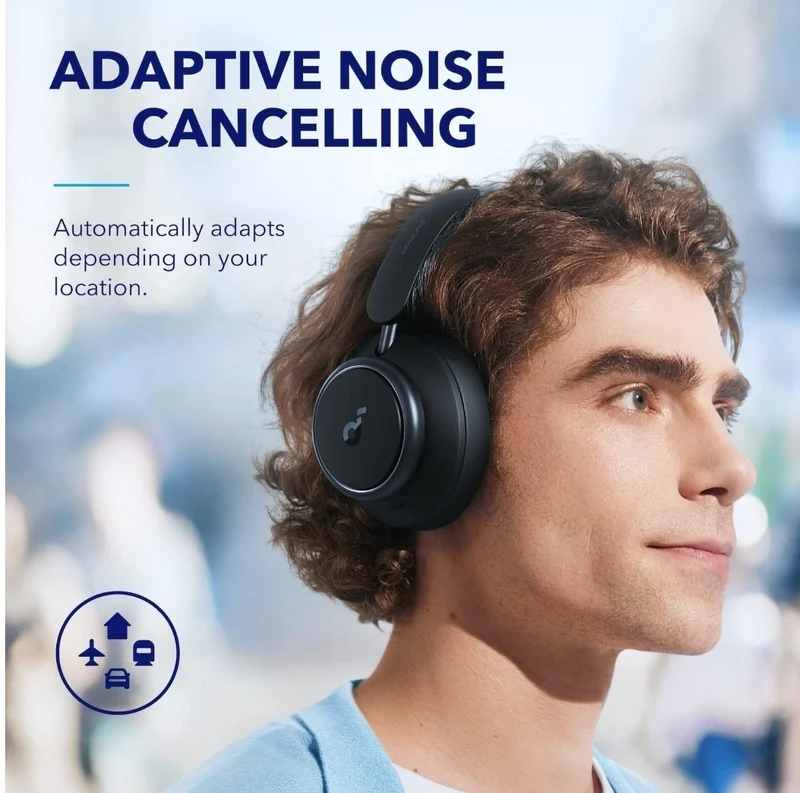 Soundcore by Anker Space Q45 Adaptive Active Noise Cancelling Headphones, Reduce Noise by Up to 98%, 50H Playtime, App Control, LDAC Hi-Res Wireless Audio, Comfortable Fit, Clear Calls, Bluetooth 5.3